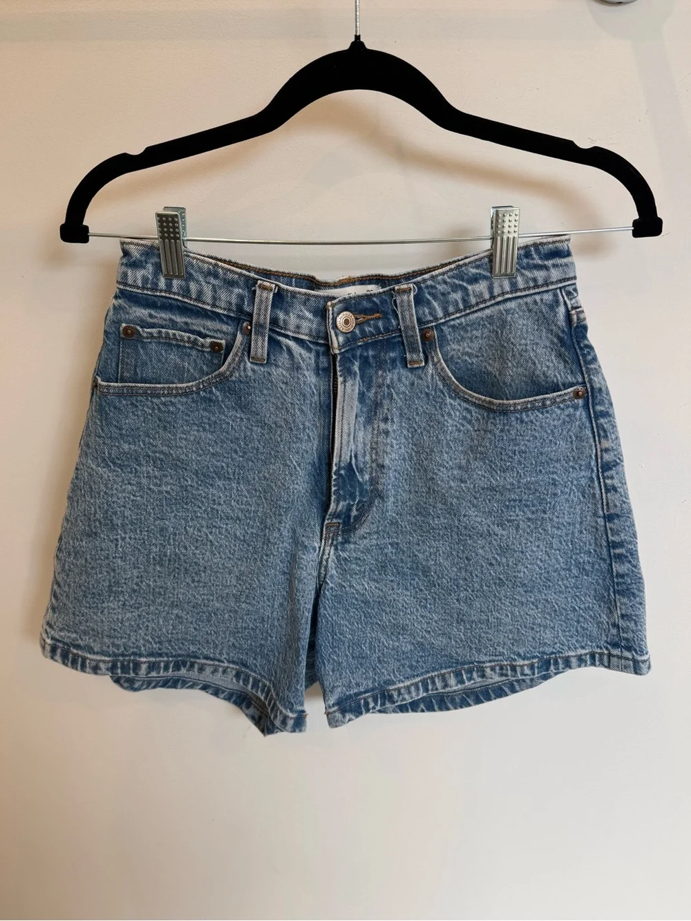 Abercrombie & Fitch Light Blue Denim High-Rise Shorts